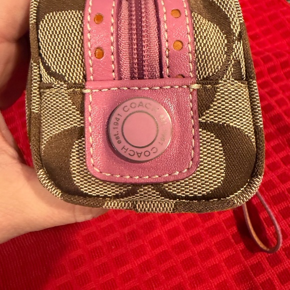 Coach Brown and Pink Patterned Wristlet - Picture 6 of 8